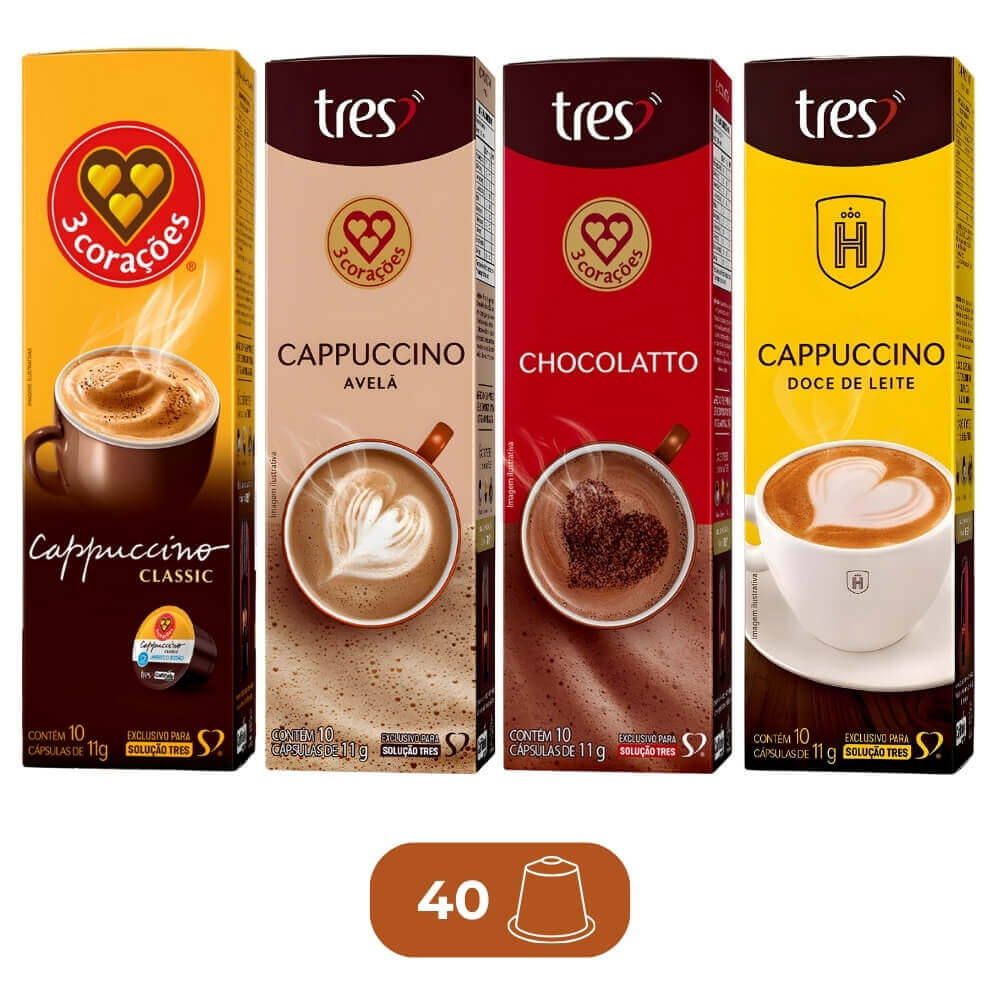 40 Cápsulas De Cappuccino Compatível Cafe...