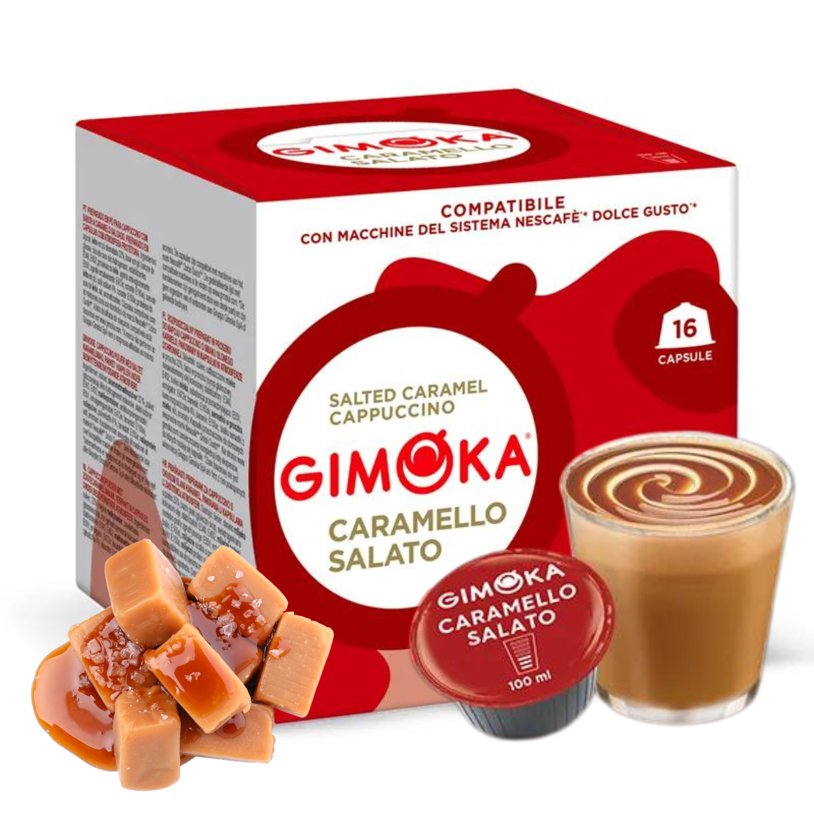 16 Cápsulas de Café Caramelo Salgado Gimo...