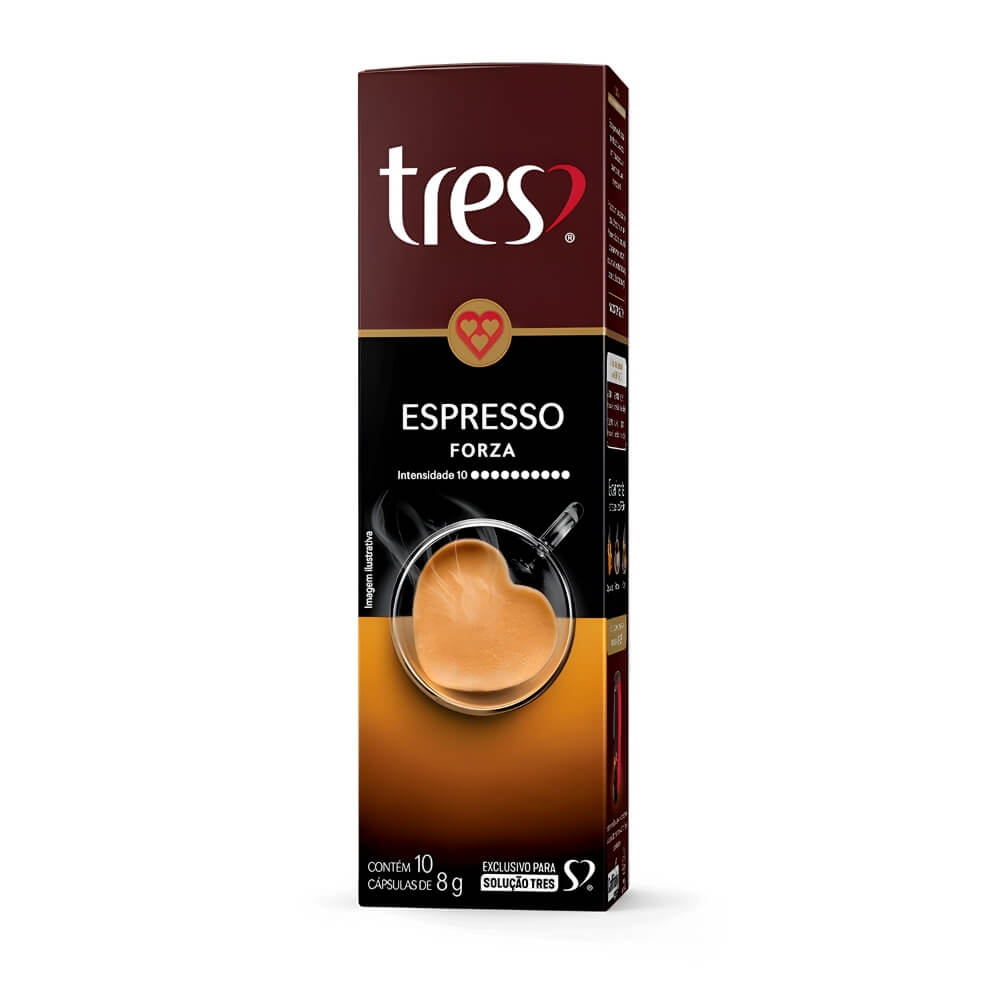 Cápsulas TRES 3 Corações Espresso Forza -...