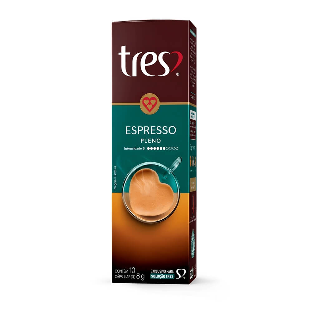 Cápsulas TRES 3 Corações Espresso Pleno -...